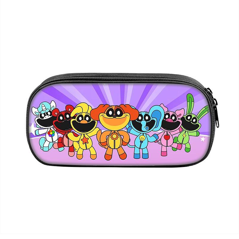 Smiling Critters Cartoon Pencil Case Nylon Kids School Supplies Storage For Children