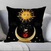 Sun Moon Mandala Series Pattern Pillow Case Anti-dustmite Pillowcase Invisible Zipper Silky Short Plush Sofa Cushion Cover