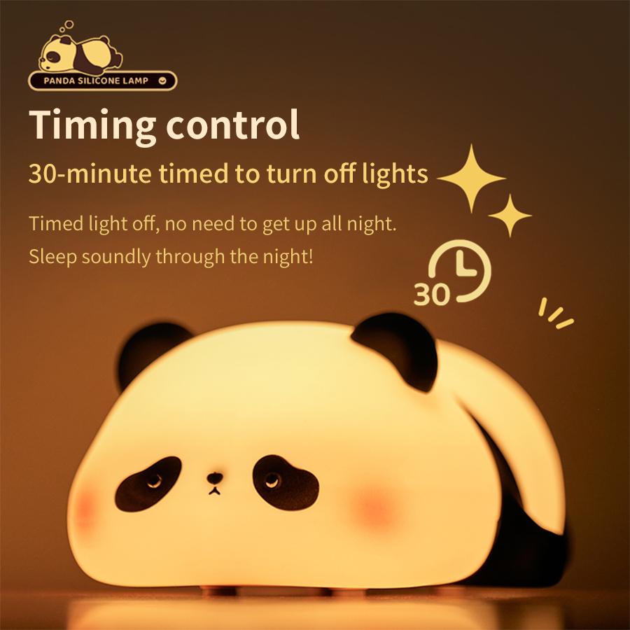 Silikonová panda LED noční světlo Roztomilé zvířátko kreslené noční světýlka pro děti Lampa na noční stolek Ložnice Dekorace do obývacího pokoje Hračky Dárek