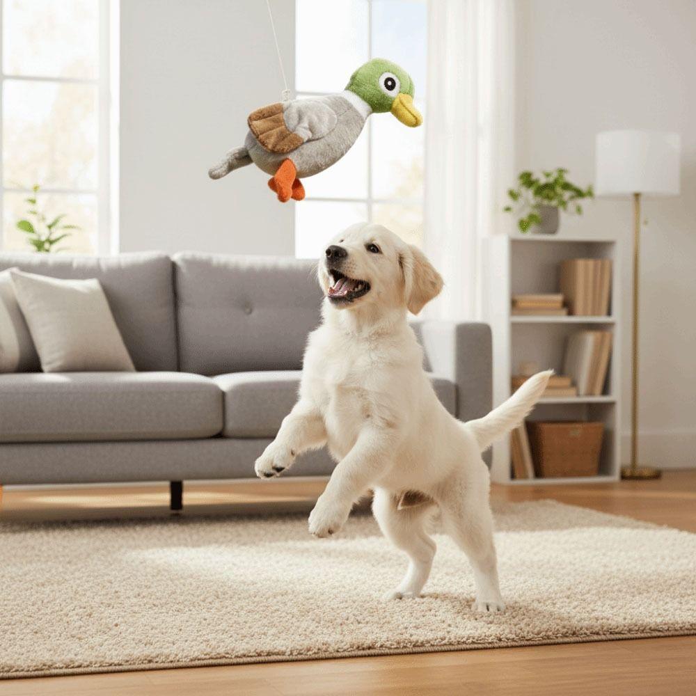 Bite-resistant Plush Duck Dog Toy Soft Plush Dog Chew Toy Cute Design Squeaky Dog Toy Puppy Play