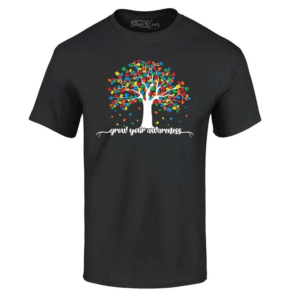 Grow Your Awareness Autism Puzzle Tree T-shirt Autism Shirts