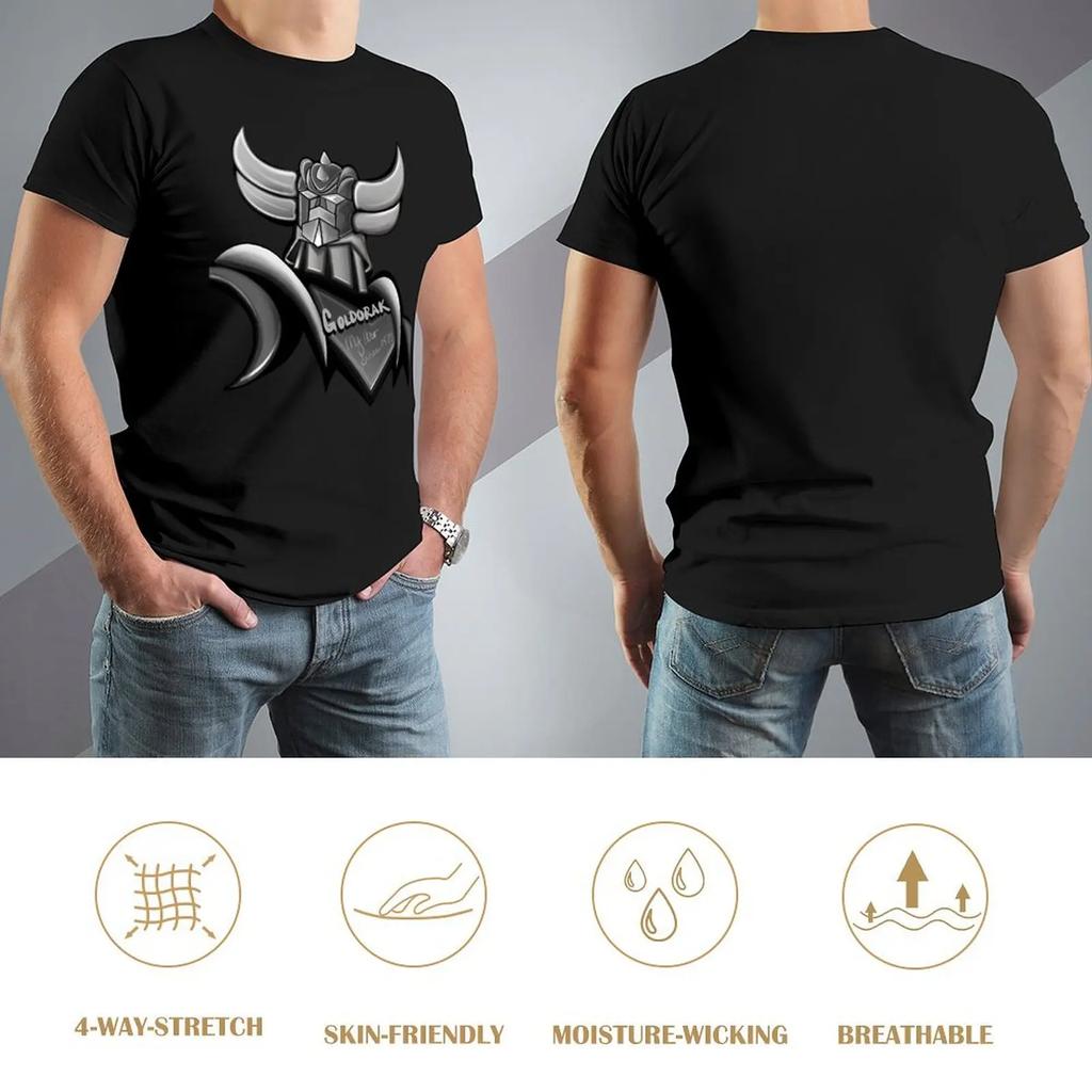 Grendizer, Goldorak, Ufo Robot T-Shirt Vintage Ubrania Puste Męskie Bawełniane Koszulki