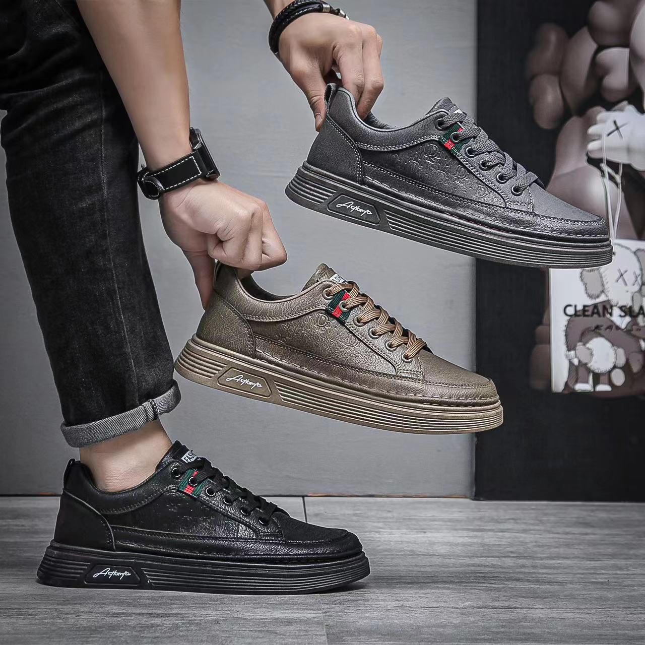 

Customized foreign trade men s shoes board shoes versatile comfortable trend casual youth versatile trendy shoes new soft-soled shoes 45