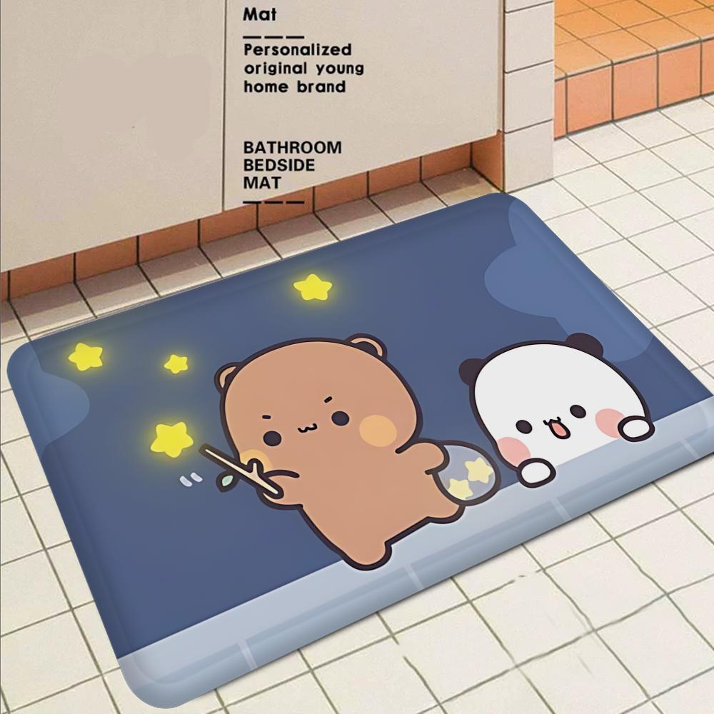 Bubu And Dudu Cute Cartoon Kitchen Mat Washable Non-Slip Living Room Sofa Chairs Area Mat Kitchen Toilet Rug