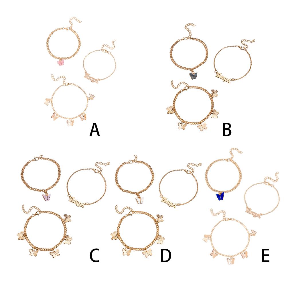 3 Pieces Fashion Anklets Foot Jewelry Sandals Barefoot Decorations Fashionable Women Accessories Adorable Alloy Jewelries