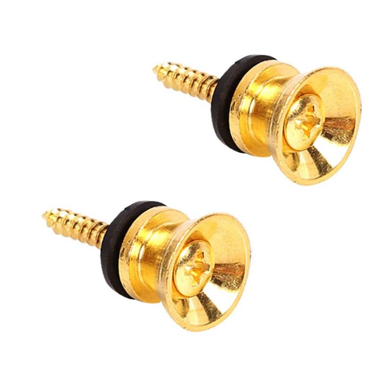 2Pcs Metal Guitar Strap Button Strap Fixing Pin With Fixing Screw Guitar Strap Lock Knob With Lock Classical Guitar