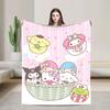 Kuromi Cute Cartoon Blankets Flannel Decoration Plaid Breathable Super Warm Throw Blanket for Bed Car Rug Piece
