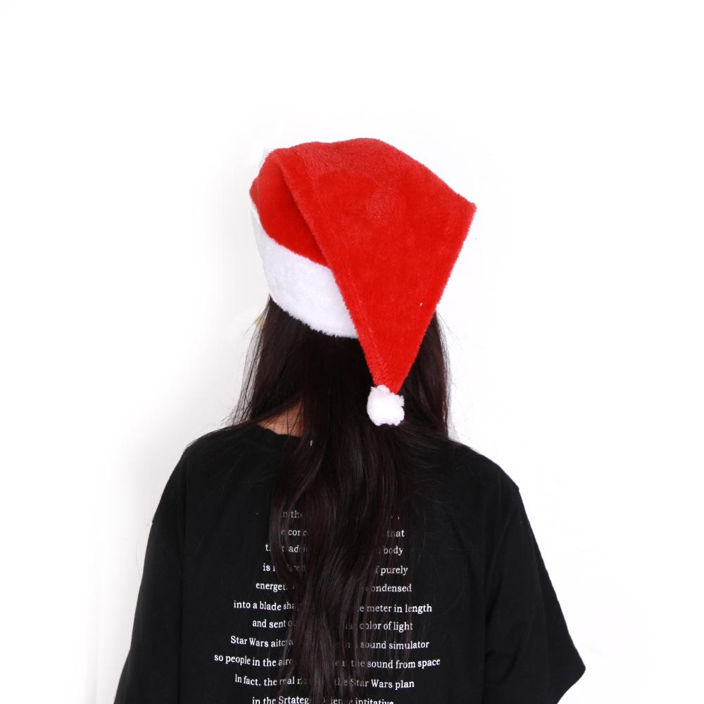Adult Plush Santa Hat Christmas Costume Headwear Soft Flannel Xmas Cap Holiday Party Cosplay Accessory Warm Santa Hat Gift Decor