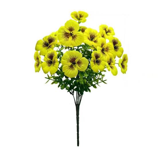Artificial Flowers 7 Forks Bright Color No Fading No Maintenance Reusable Easy Care Fake Flower Arrangement
