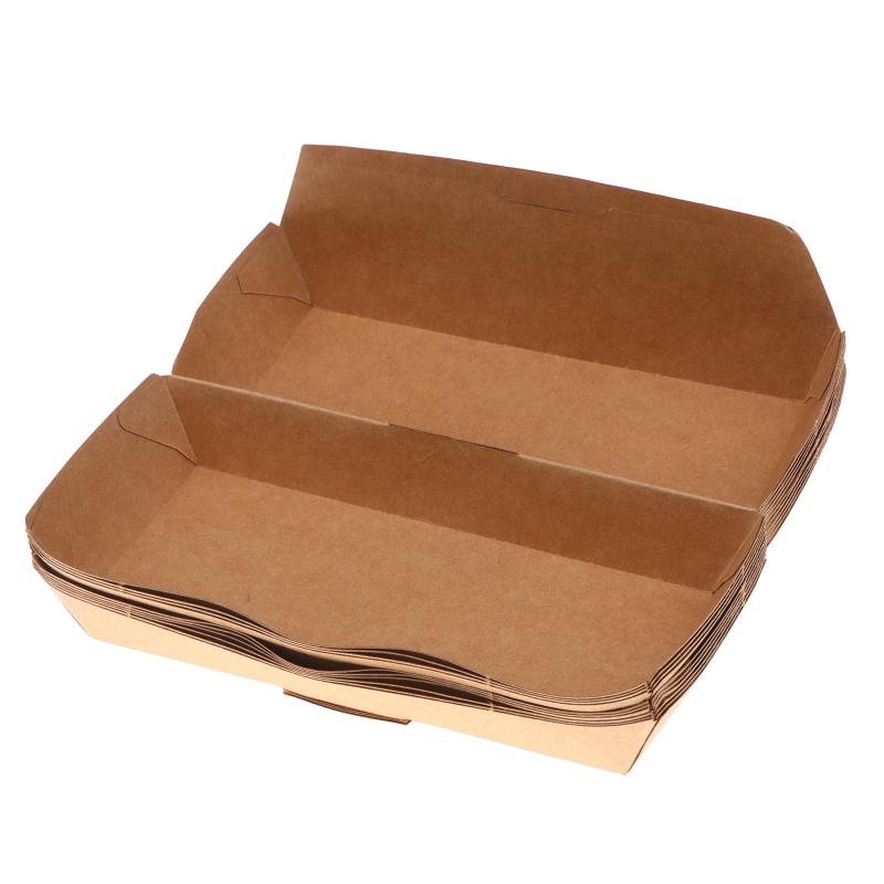 10Pcs Disposable Kraft Paper Hot Dog Boxes Oil Resistant Leakproof Coating for Backyard BBQ Camping Trips