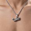 New Titanium Steel Necklace Football Shoe Jewelry Men's Pendant Street Sports Style Trendy Jewelry