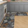 Dark Grey Kitchen Rug Sponge Floor Mat Non-slip Runner Rug Dirt-resistant Machine Washable