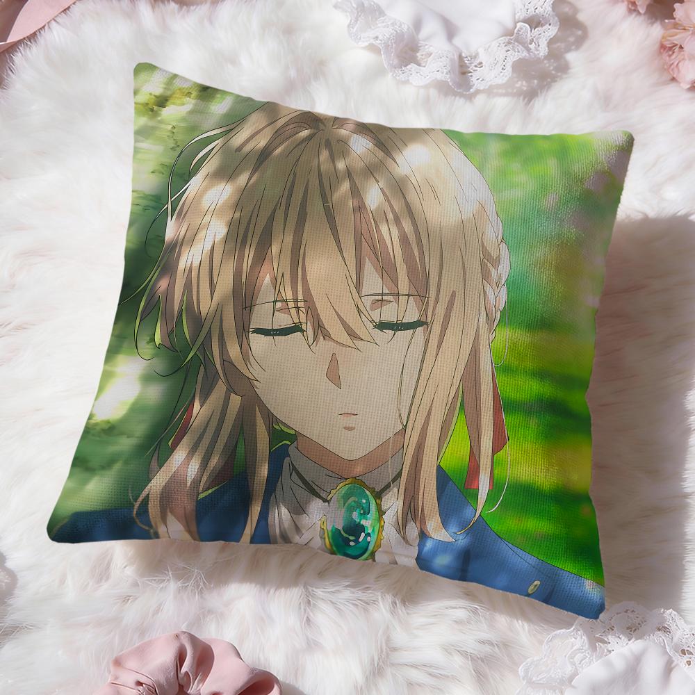 anime v-Violet Evergarden Cushion Cover Premium Comfort Reversible Pillow Cove -Two in One Design for Any Room & Car Interior