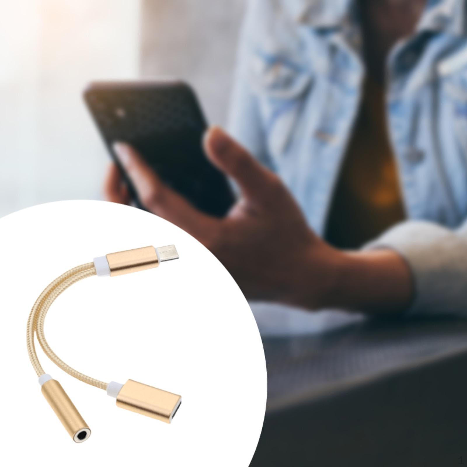 

Адаптер USB C на 3,5 мм, разветвитель, кабель для звонков, прослушивания музыки, голоса, быстрой зарядки, премиум-класса, высокого качества золотой