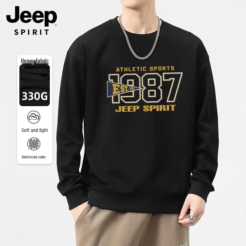 JEEP SPIRIT Men's Printed Crew Neck Casual Sweatshirt