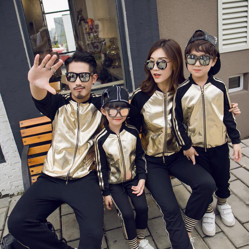 2025 Trendy Parent-Child Autumn/Winter Spliced Sports Suit - Internet Sensation for Families