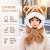 Windproof Children's Hooded Scarf Thickened Hat Scarf Cute Winter Kids Plush Hat  Winter