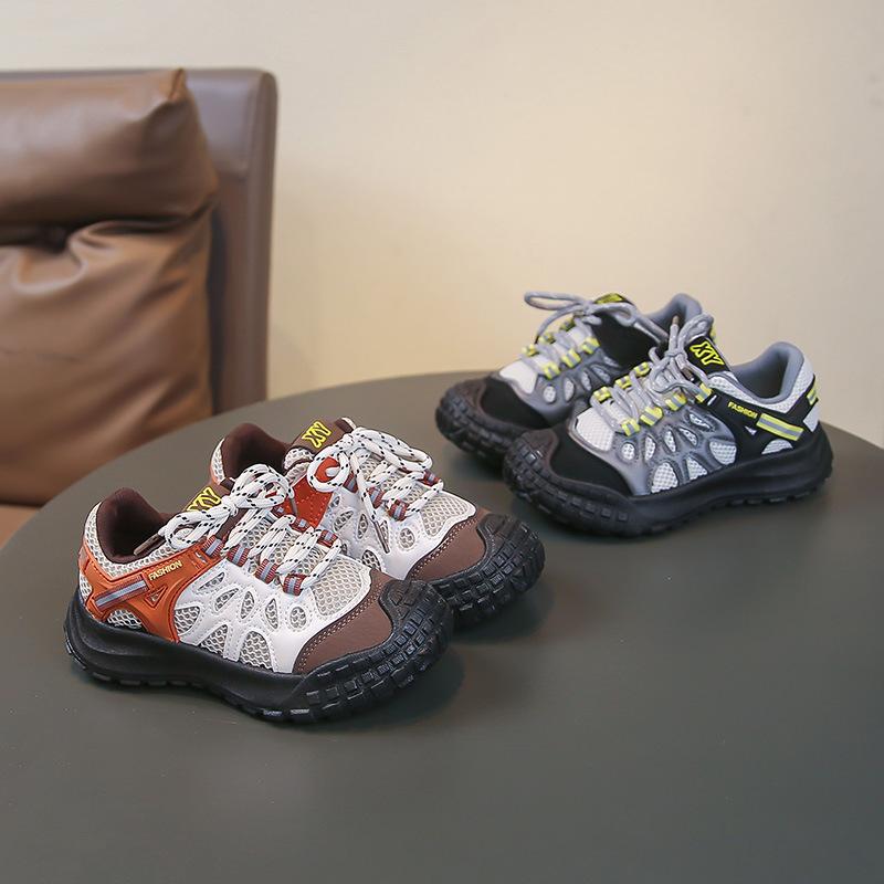 Spring Breathable Mesh Sports Shoes Boys Dad Sneakers Middle School Running Shoes Lightweight Casual