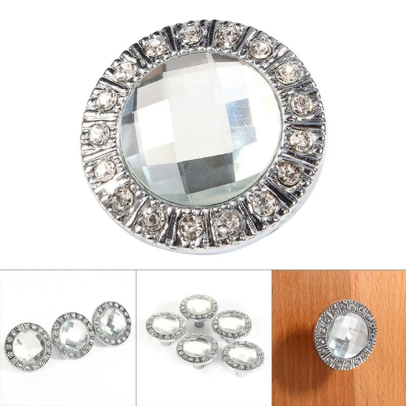 10 ks Průhledný diamantový křišťálový skleněný knoflík na šatní skříň, úchytka na dvířka skříňky, zásuvky