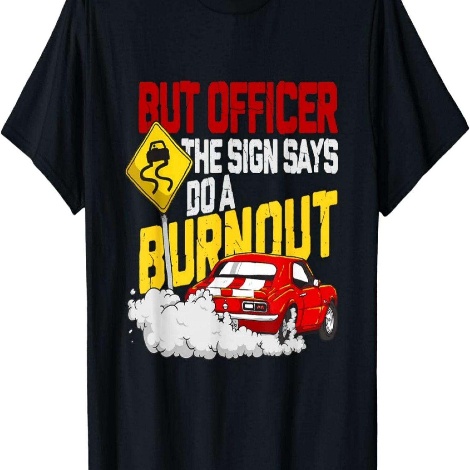 Funny Car Racing Shirt Burnout Drag Racing Muscle Car Lover T-Shirt S чёрный