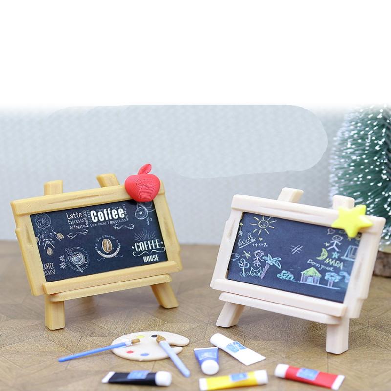 1 Set Dollhouse Miniature Coffee House Signboard & Painting Board Palette Model - Cute Doll Kitchen Home Decor Accessories