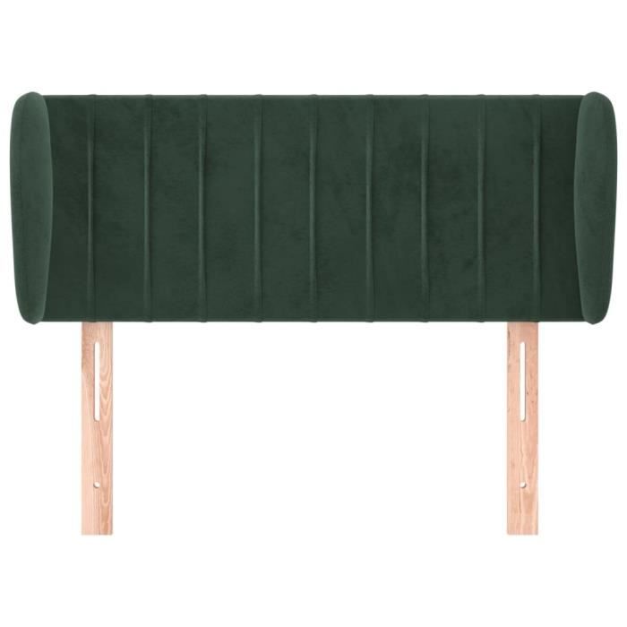 VidaXL Tête de lit avec oreilles Vert foncé 103x23x78-88 cm Velours3117427