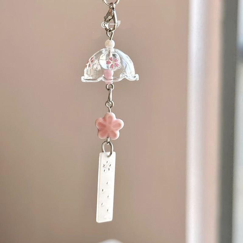 Jellyfish Star Lucky Leaf Wind Chime Keychain & Phone Lanyard Pendant