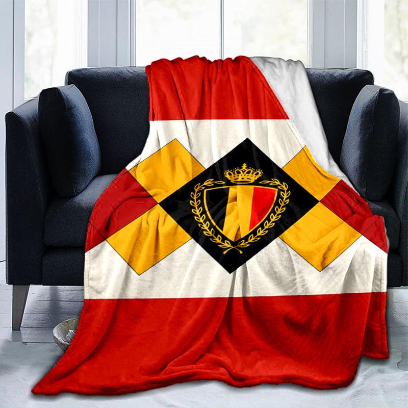 Belgian Football Association Emblem Blanket Suitable for Sofas, Beds, Offices, And Camping - Perfect Gift for Halloween Christmas