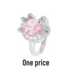 Sweet Pink Diamond Cat Ear Cuff for Non-Pierced Ears - Stylish, Hollow Kitten Design