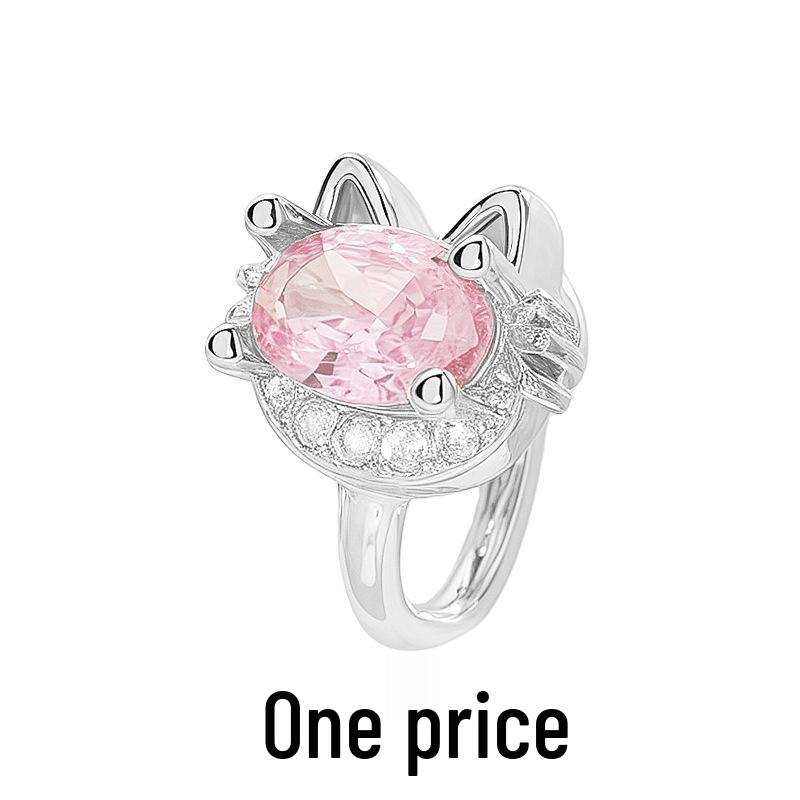 Sweet Pink Diamond Cat Ear Cuff for Non-Pierced Ears - Stylish, Hollow Kitten Design