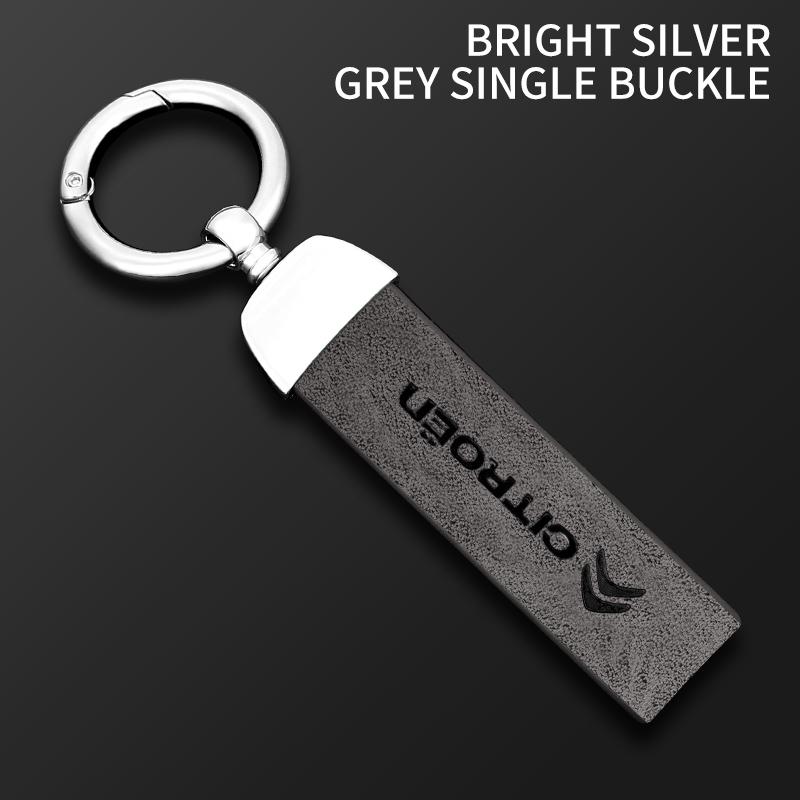 3D Car Badge Leather Keychain Auto Keyring Accessories For Citroen Celysee C6 C3 C5 C1 C2 C4 Aircross Picasso Cactus Berlingo