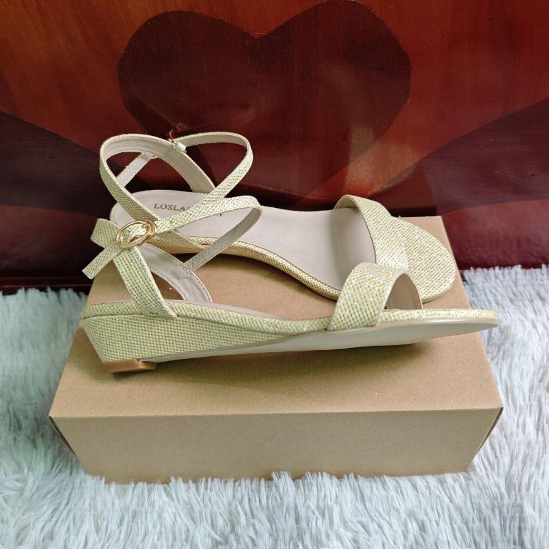 Women's Wedge Sandals Gold Silver Low Heels Open Toe Comfort Strappy Dress Ankle Strap Casual Walking Summer Party Wedding Shoes