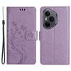 For Honor 400 Pro 5G (Global) Leather Wallet Case Butterfly Flower Imprinted Phone Cover with Strap