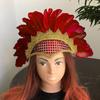 45cm Feather Cosplay Hat Carnival Indian Chief Hair Accessories Party Sparkling Embellished Headdress Colored Feather Headwear