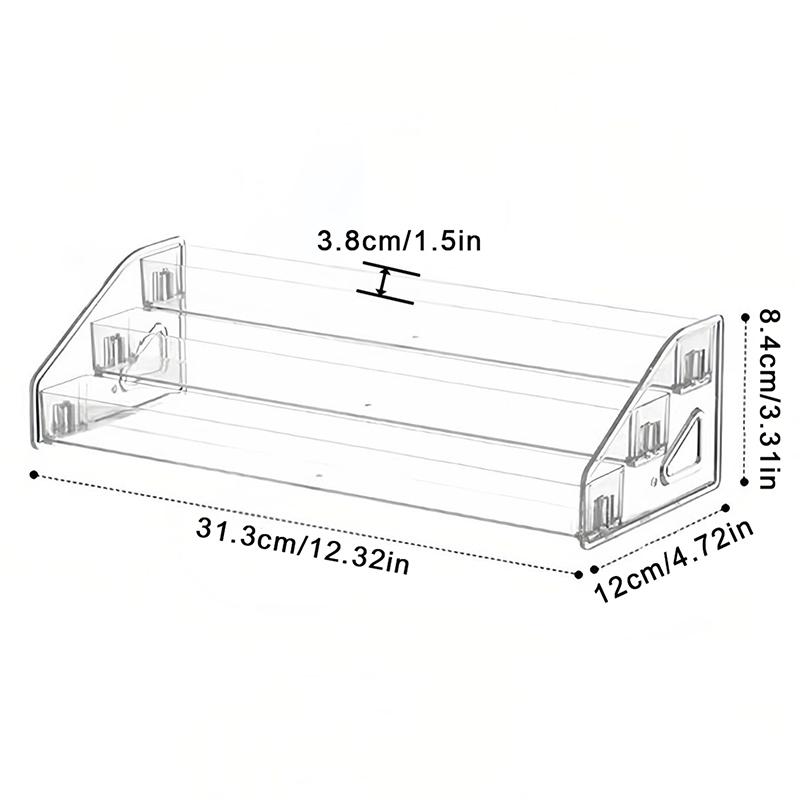 

Прозрачная акриловая подставка для лака для ногтей, многослойная пластиковая стойка для хранения, полка для УФ-геля, быстрая установка, хранение косметики для маникюра 3 layers