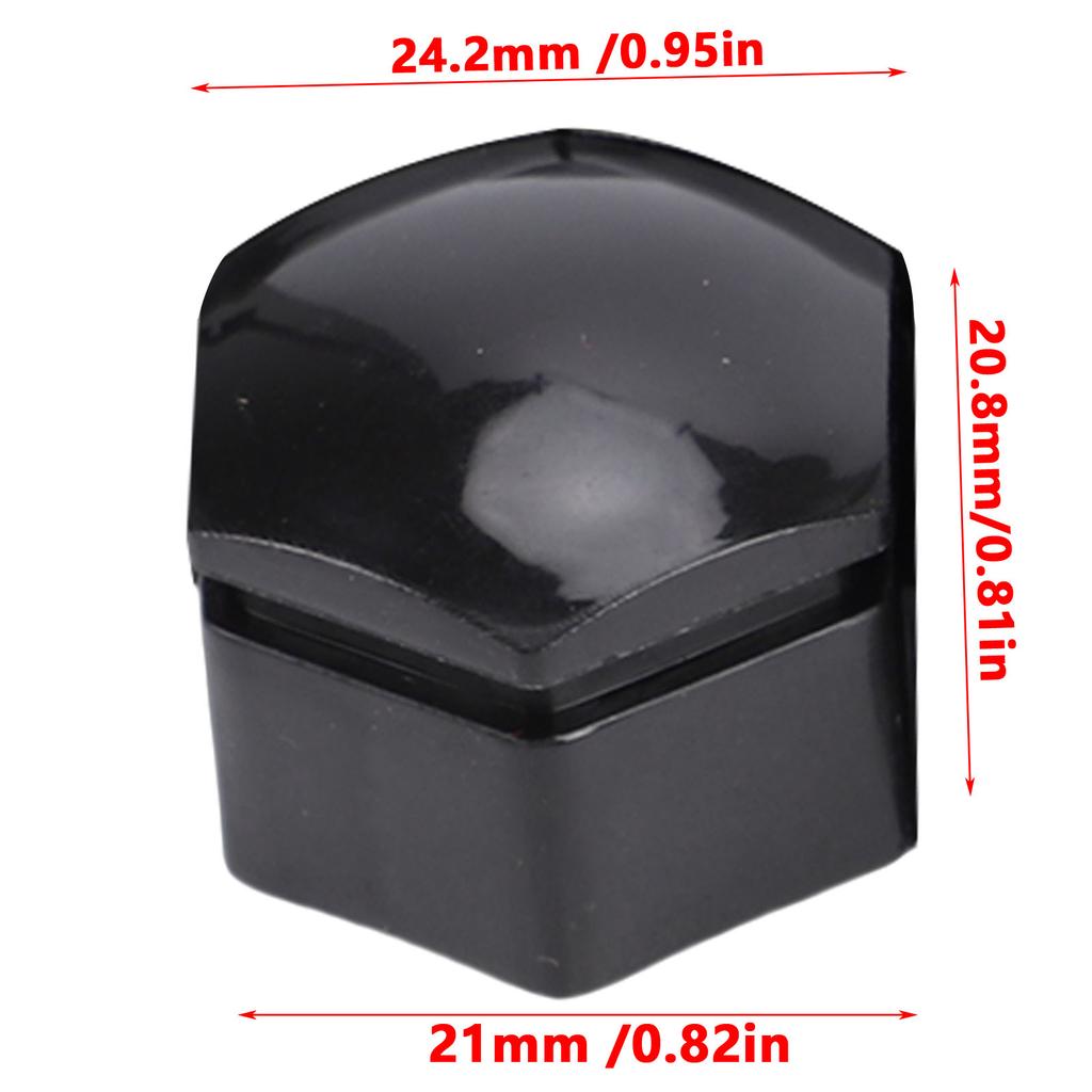 20PCS Lug Nut Covers Black 21mm Inner Hex Plastic Wheel Bolt Dust Caps Auto Hub Bolt Protector Universal for Cars Trucks SUVs