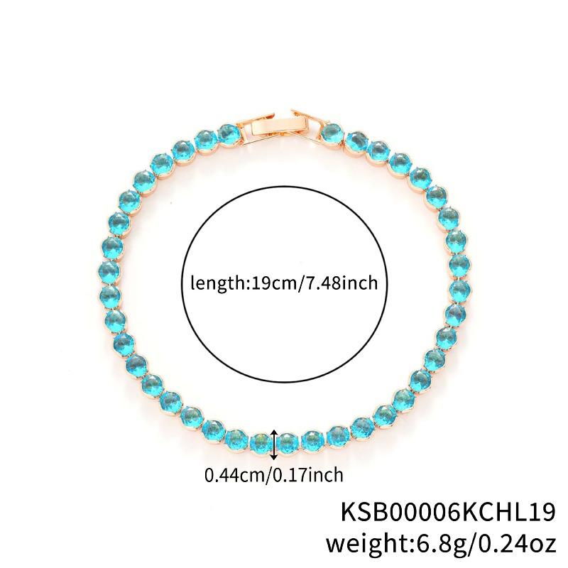 Mary Kashi Fashion Jewelry - Multi-sku Crystal Bracelet, Electroplated Aaa Cubic Zirconia Bracelet, Diamond-accented 4mm