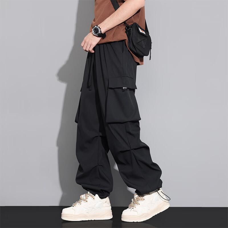 Men's Loose Crinkled Cargo Pants