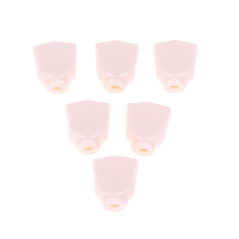 

6Pcs Folk Electric Guitar Tuners Handle Button Head Hat Handle Plastic Trapezoid Hand Without Installation Screws бежевый