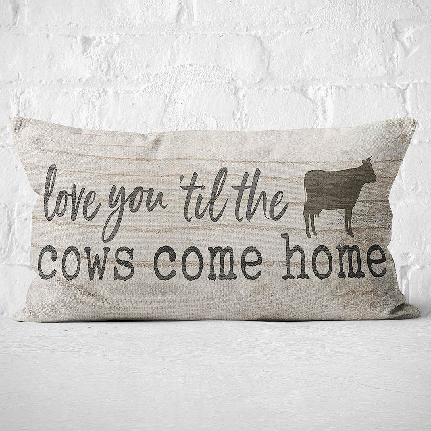 Mancheng-zi Farmhouse Throw Pillows, Cow Gifts 12x20 Pillow Cover,Farmhouse Throw Pillow Covers,Decorative Lumbar Throw Pillow Case Cushion 20  x 12  (Pack of 1)