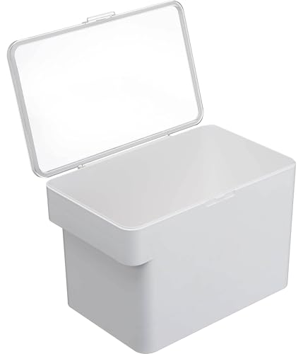 Yamazaki Turm Luftdichter Tierfutter-Aufbewahrungsbehälter, 3,5 kg Fassungsvermögen, mit Messbecher, Weiß, ca.. B30 x T19,7 x H19,2 cm (Deckel offen: Ca.. H37.5c