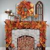 Artificial Fall Maple Leaf Garland Fake Plants Autumn Decor Leaves Vine for Thanksgiving Halloween Festivals Wedding Decora