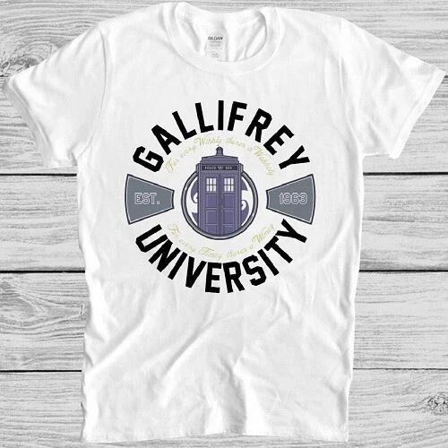 University Of Gallifrey T Shirt Vintage Cool Doctor Who Funny Gift Tee M2989 XXXXL