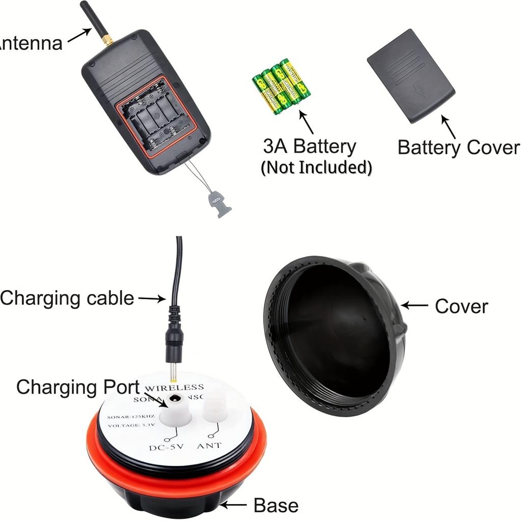 Advanced USB Rechargeable Fish Finder Sounder Sonar Depth Finder for Sea and Freshwater Fishing