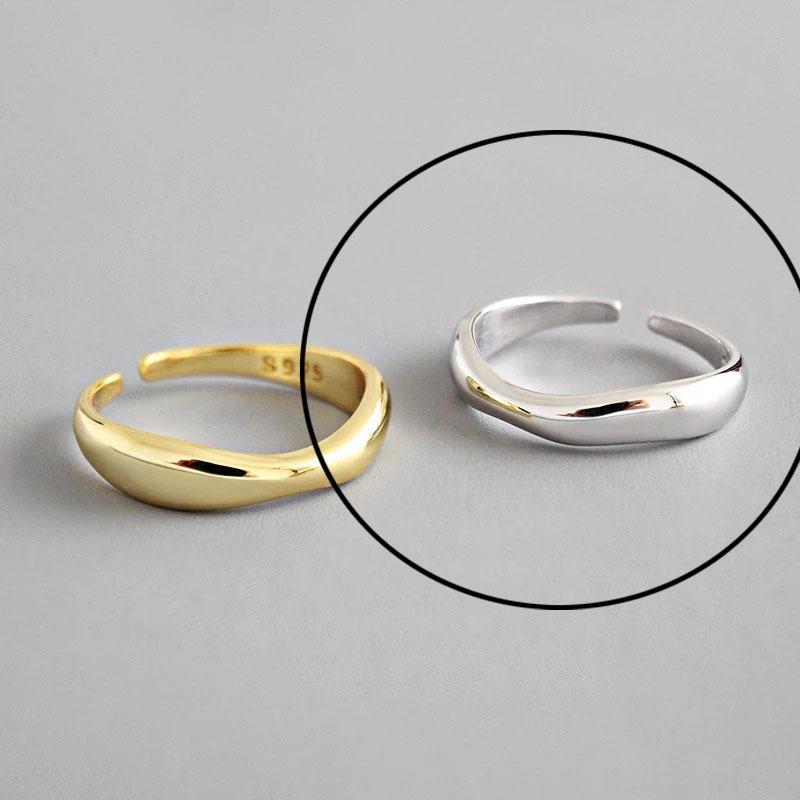 925 Silver Rings For Women Hollow Out Gold Color Temperament Personality Fashion Female Trendy Resizable Opening Rings