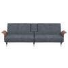 Dark Grey Velvet Sleeper Sofa with Drink Holders