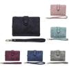 Women Wallet Nubuck Leather Short Wallets Lady 3 Fold Multi-Card Holder High Quality Lady Wallets Purse Case