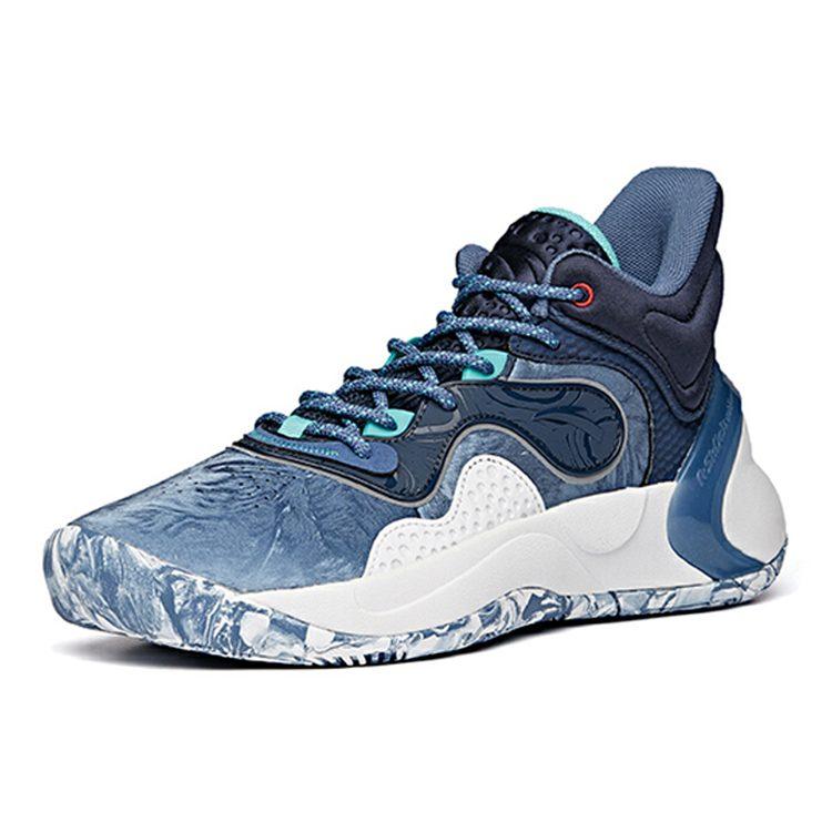 Anta Speedy Decision Textile, Synthetic Leather Cushioning Slip Resistant Abrasion Resistant Mid top Basketball Shoes 112041612-3