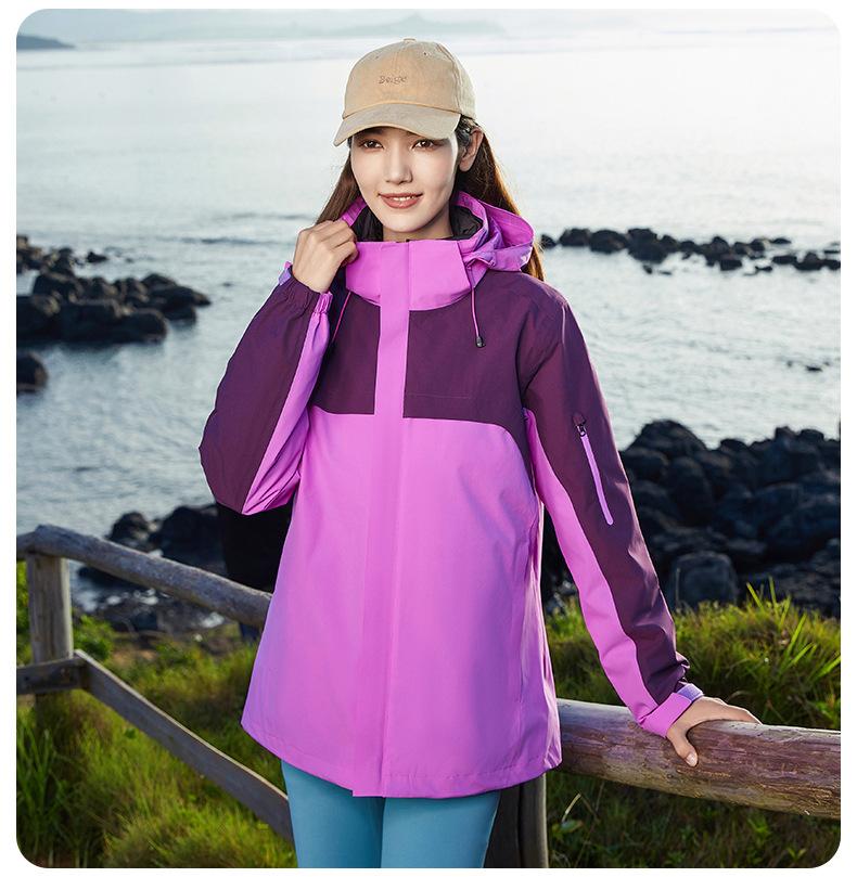 Jacket two-piece set white duck down liner high-end mountaineering suit women's print LOGO