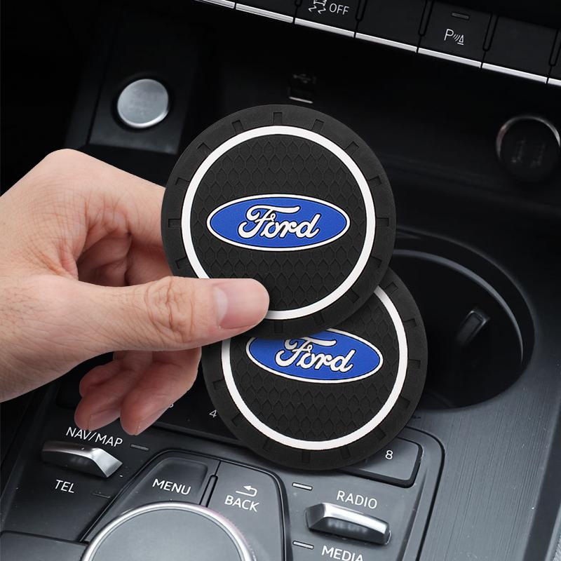Car Water Coasters Non-slip Water Cup Anti Slip Mat or Ford Focus Mk2 Mk3 Fiesta Ranger Mondeo S-MAX Kuga Interior Car Accessory